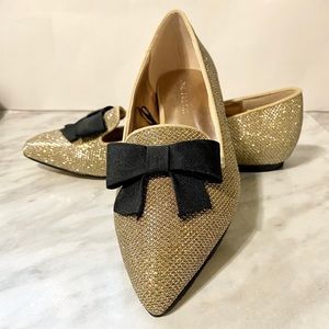 Gold Loafers Flats